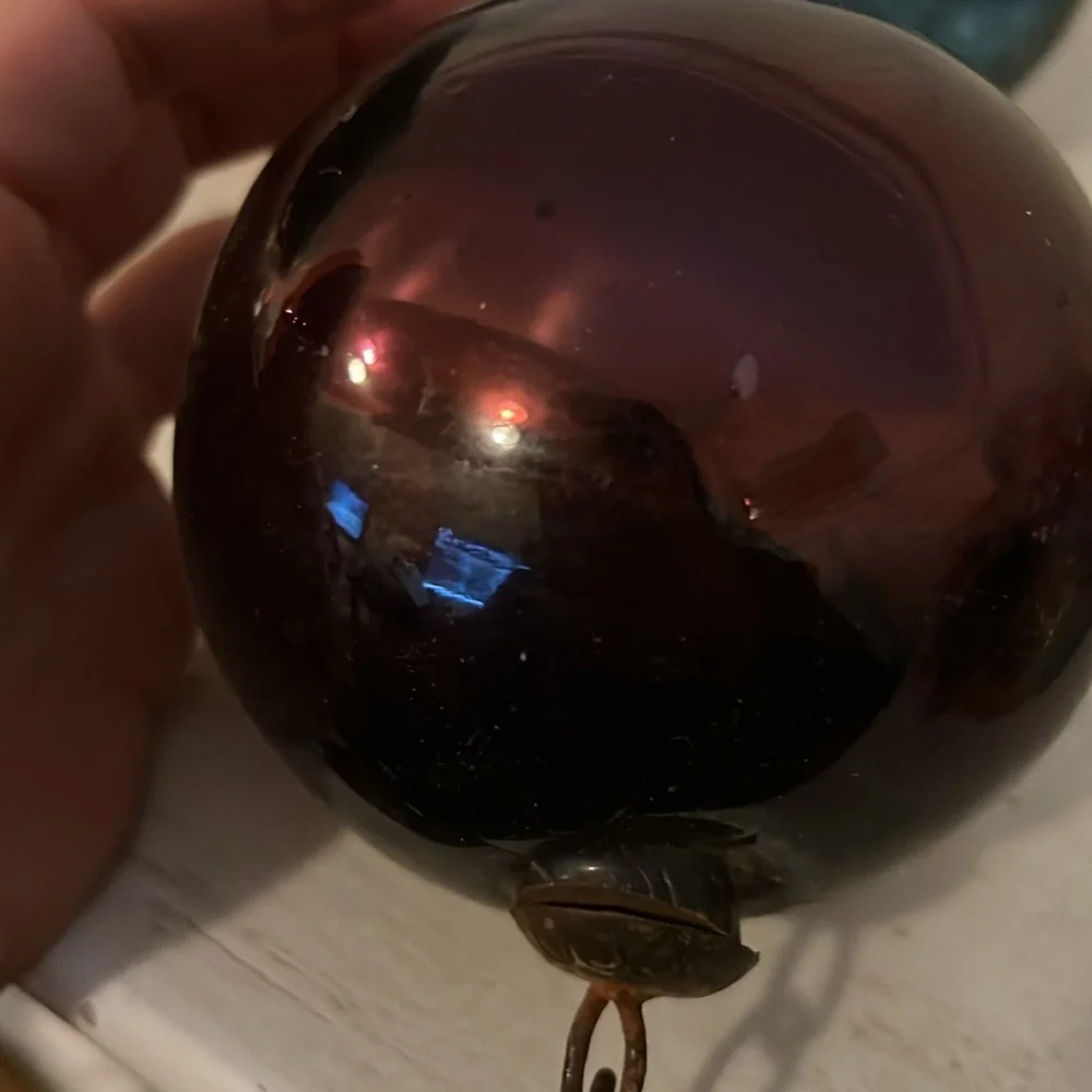 Antique German kugel Amethyst purple blown glass ornament